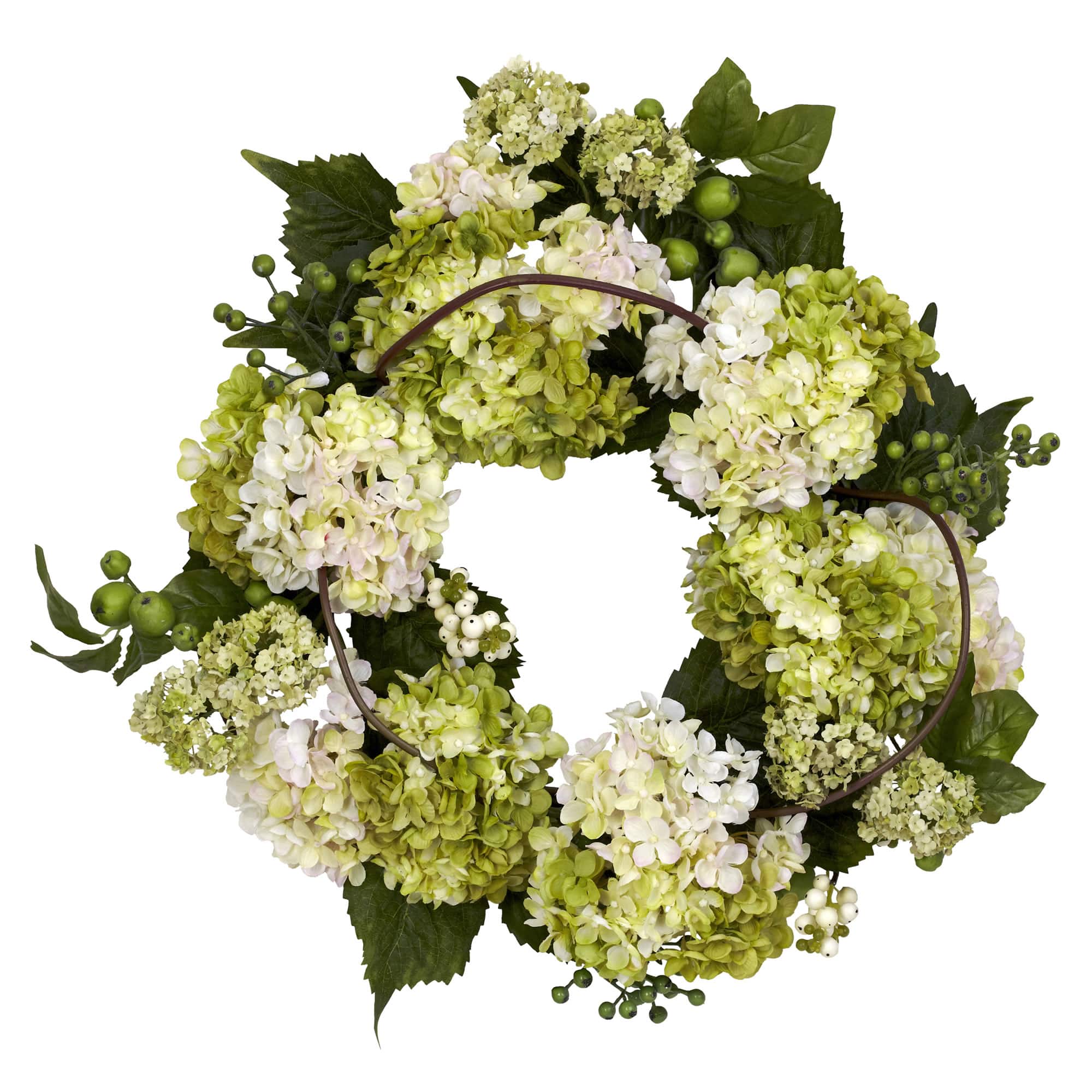 22” Green & Cream Hydrangea Wreath